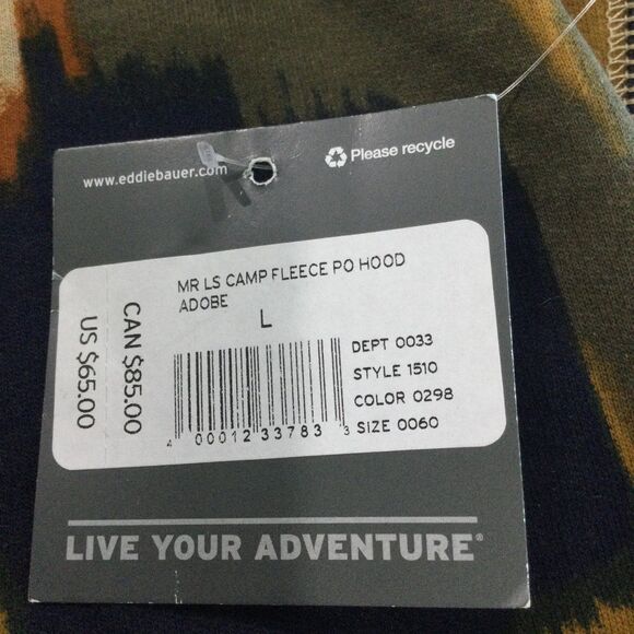 Eddie Bauer Sweatshirt Hoodie Men’s Size Large Color Campo Camp Fleece Pull-Over - Picture 5 of 10